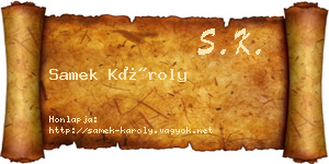 Samek Károly névjegykártya